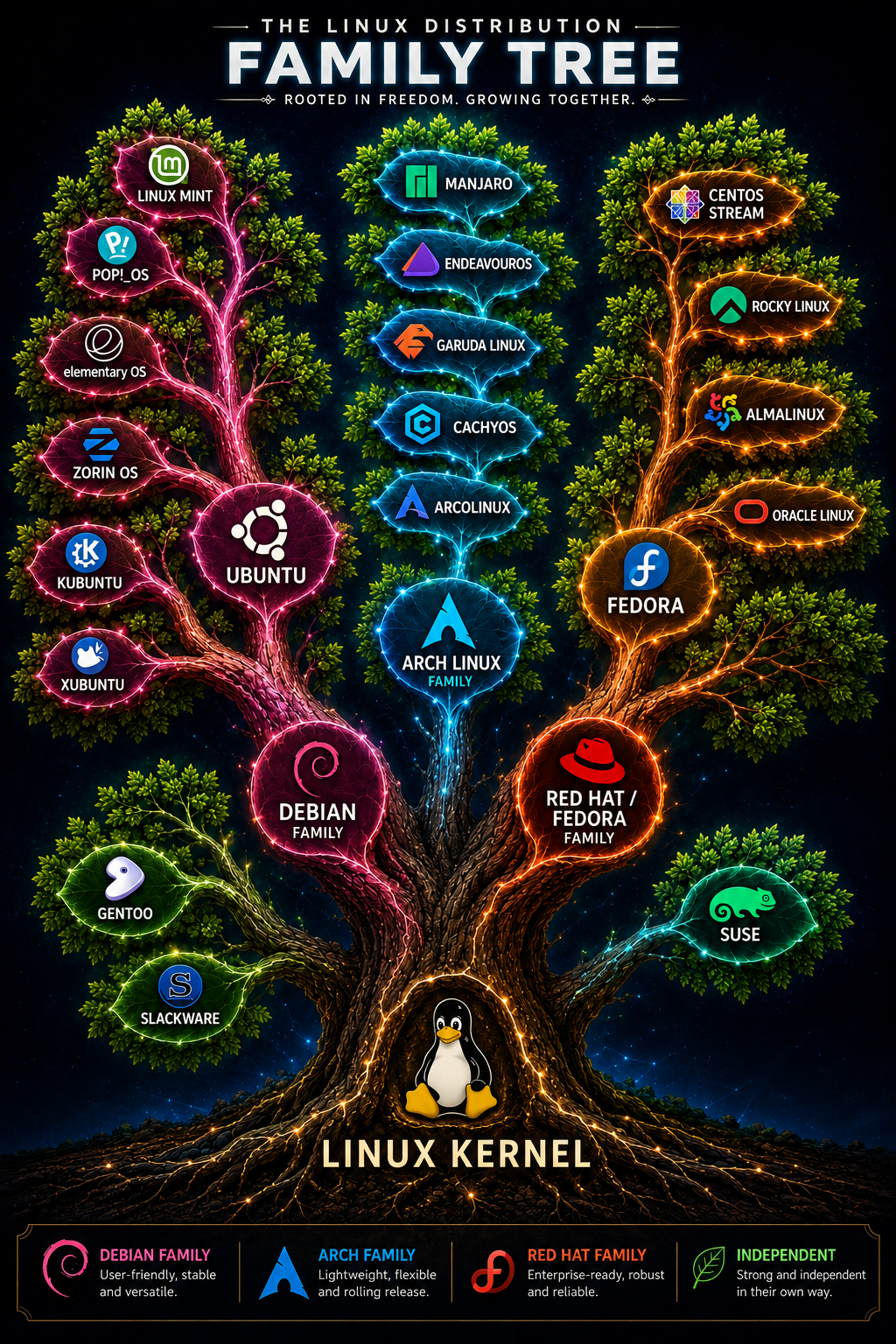 Linux Distribution Family Tree